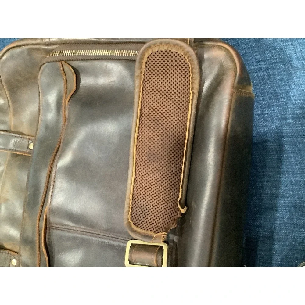 Vintage Genuine Leather Briefcase Men's  Laptop Messenger Bag